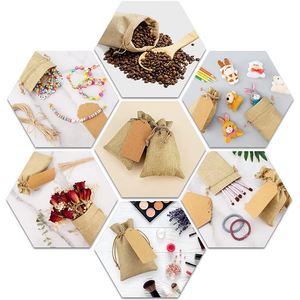 Custom Eco-friendly Natural Jute Christmas Drawstring Gift Bags with Burlap Pouches <b>String</b> Camel Color Custom Logo Wholesale - Product Image 4