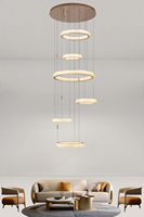 Lustre de luxe long ovale pour salle à manger, lampe d'îlot artistique pour restaurant, suspension moderne en acier inoxydable et acrylique