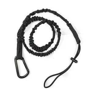 Manufactured Tough Tether Bungee Tool Lanyard With Single Carabiner And Adjustable Loop End