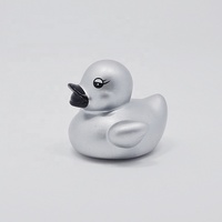 Petit mini canard de bain en caoutchouc argenté flottant promotionnel en plastique vente en gros