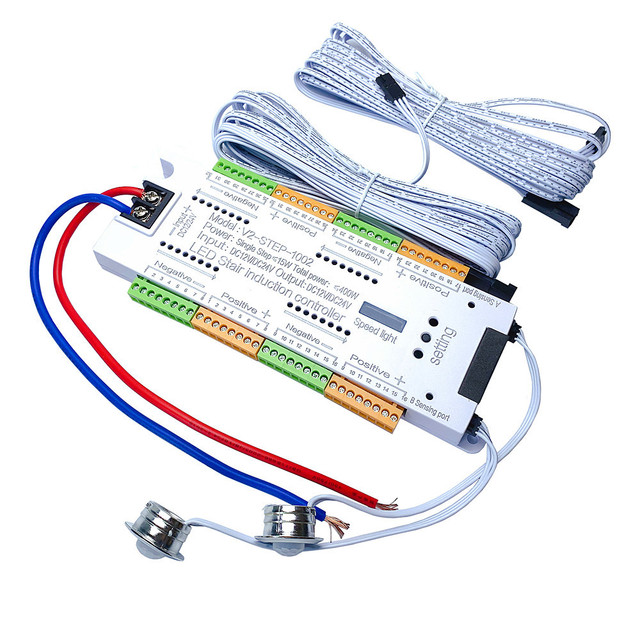 PIR Motion Sensor 32 Steps Stair Lighting Dimmer Smart Stair Light Auto Controller LED Strip with Motion Sensor