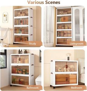 Wholesale Plastic PP <b>Double</b> Open Door Stackable Multifunction Floor Type Household Transparent 1-2L Capacity Food Storage Box - Product Image 6