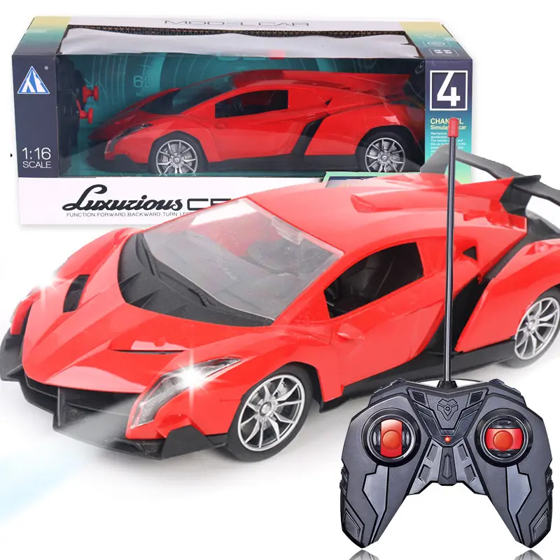 1:16 Scale 4CH Rc Sports Car With Led Light For Kids Toy