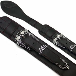 Correas de guitarra eléctrica acústica ajustables de cuero genuino de alto grado Cinturones de bajo - Product Image 5