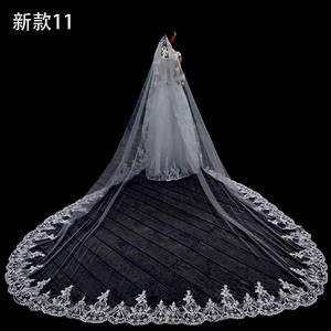 Nouveau voile de mariage de style coréen de l'industrie lourde avec coiffure à grande queue Style super féerique pour l'église et la fête - Product Image 2