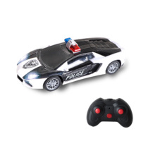 Voiture de police télécommandée HTL 1:18 avec lumières et son, véhicule jouet électrique pour enfants, cadeau pour garçons