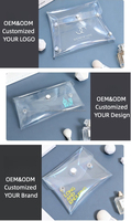 Pochette de présentation en PVC transparent pour boucles d'oreilles, personnalisable, étanche, avec bouton-pression, prête à la vente au détail, réutilisable
