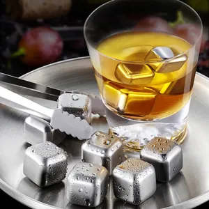 Set regalo di pietre di whisky per uso alimentare 304 cubetto di ghiaccio in acciaio inossidabile