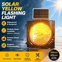 Feux clignotants solaires jaunes à haute luminosité personnalisables pour avertissement routier aux intersections autoroutières