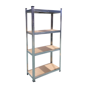 Langlebiges 4-stöckiges Schraubenloses Verzinktes Metall-MDF-Regal, Stahlregal mit Verstellbarem Korrosionsschutz, Steckbare Installation für Zuhause und Büro - Product Image 4