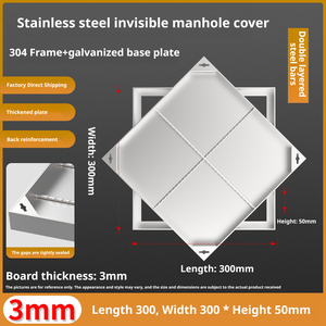 Cubiertas de alcantarilla invisibles personalizables de acero inoxidable 304 para entradas de vehículos - Product Image 3