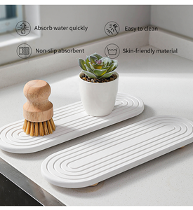 Posavasos de Piedra con Patrón Tallado Personalizado, Fuertemente Absorbentes de Agua, Jaboneras de Cocina, Bandejas, Bandeja de Secado de Piedra <span class=keywords><strong>para</strong></span> Lavabo de Baño - Product Image 1