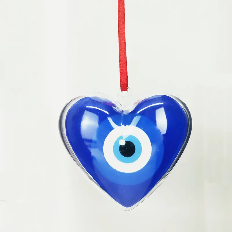 2021 New Christmas Ornament Heart plastic ball Love's Gift custom photo Decoration For sublimation printing