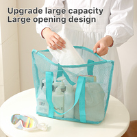Été Réutilisable Ultraléger Grande Capacité Ecran Solaire Produits, Serviettes, Vêtements Sacs de Rangement Tote Mesh Beach Bag