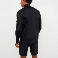 Celana pendek hoodie jogger, celana pendek dan hoodie jogging set cepat kering elastis slim fit 1/4 zip set jogging pendek Musim Semi