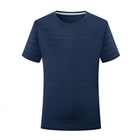 T-shirt décontracté uni à col ras du cou en jersey, haute technologie, effet rafraîchissant, séchage rapide, idéal pour l'été, personnalisable avec logo pour événements de groupe et course à pied