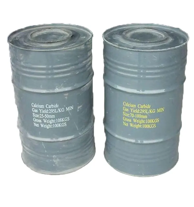 Nội Mông Cổ Trung Quốc nhà máy xuất khẩu canxi Carbide3-15mm 275L/kg min với 100kg/trống 50kg/trống