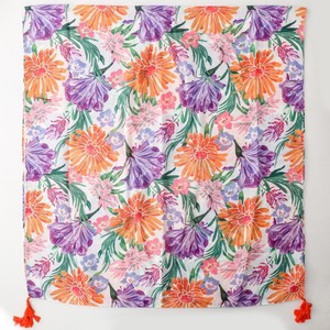 Nuevo Diseño de Alta Calidad, Hijab con Estampado Floral Rosa Tropical, Borlas Hechas a Mano, Cubre Traje de Baño para Verano, Chales con Flecos de Poliéster - Product Image 5