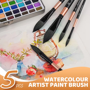 Profesional gato lengua ardilla pelo punta puntiaguda acuarela artista pintura pincel conjunto acuarela acrílico dibujo pintura conjunto - Product Image 4