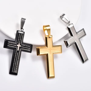 Collar con Colgante de Cruz Grueso de Acero Inoxidable con Estampado Punk para Mujeres y Hombres, Amuletos Religiosos de Oración y Fe, Cadena de Joyería Metálica, Regalo - Product Image 4