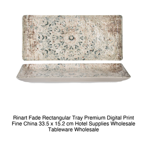 Plateau de service rectangulaire Fade 33,5 × 15,2 cm en porcelaine fine de qualité supérieure avec impression numérique Rinart - Product Image 2