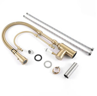 Printemps Pull out brossé or vintage chaud froid mélangeur purificateur eau flexible robinet de cuisine