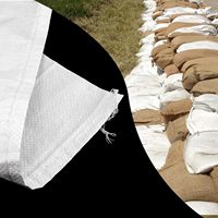 Sac tissé en PP laminé imperméable 20 kg, sacs de sable renforcés haute résistance pour matériaux de construction