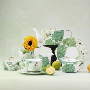 Service à café en porcelaine blanche de luxe Aowei avec assiette, ensemble thé et café de l'après-midi, tasse, assiette à fruits, ensemble de vaisselle - Product Image 2