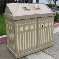 Conteneur à déchets/recyclage double, résistant aux animaux et aux ours