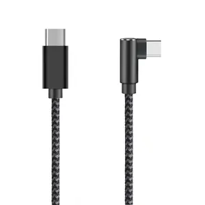 유형 c-유형 c 케이블 남성 USB C 20V 3A 60W PD 빠른 충전 빠른 충전 코드 90 도 직각 와이어 휴대 전화