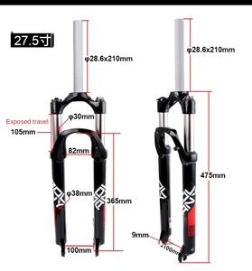 IRONDONKEY 26 y 27,5 pulgadas horquilla de suspensión de <span class=keywords><strong>bicicleta</strong></span> aleación de aluminio <span class=keywords><strong>bicicleta</strong></span> de montaña horquilla mecánica resorte de aire <span class=keywords><strong>accesorios</strong></span> de ciclismo - Product Image 5