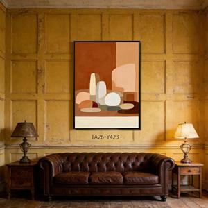 Tableau mural sur toile avec figurine minimaliste et <span class=keywords><strong>cactus</strong></span>, décoration intérieure bohème aux tons Morandi pour salon - Product Image 4