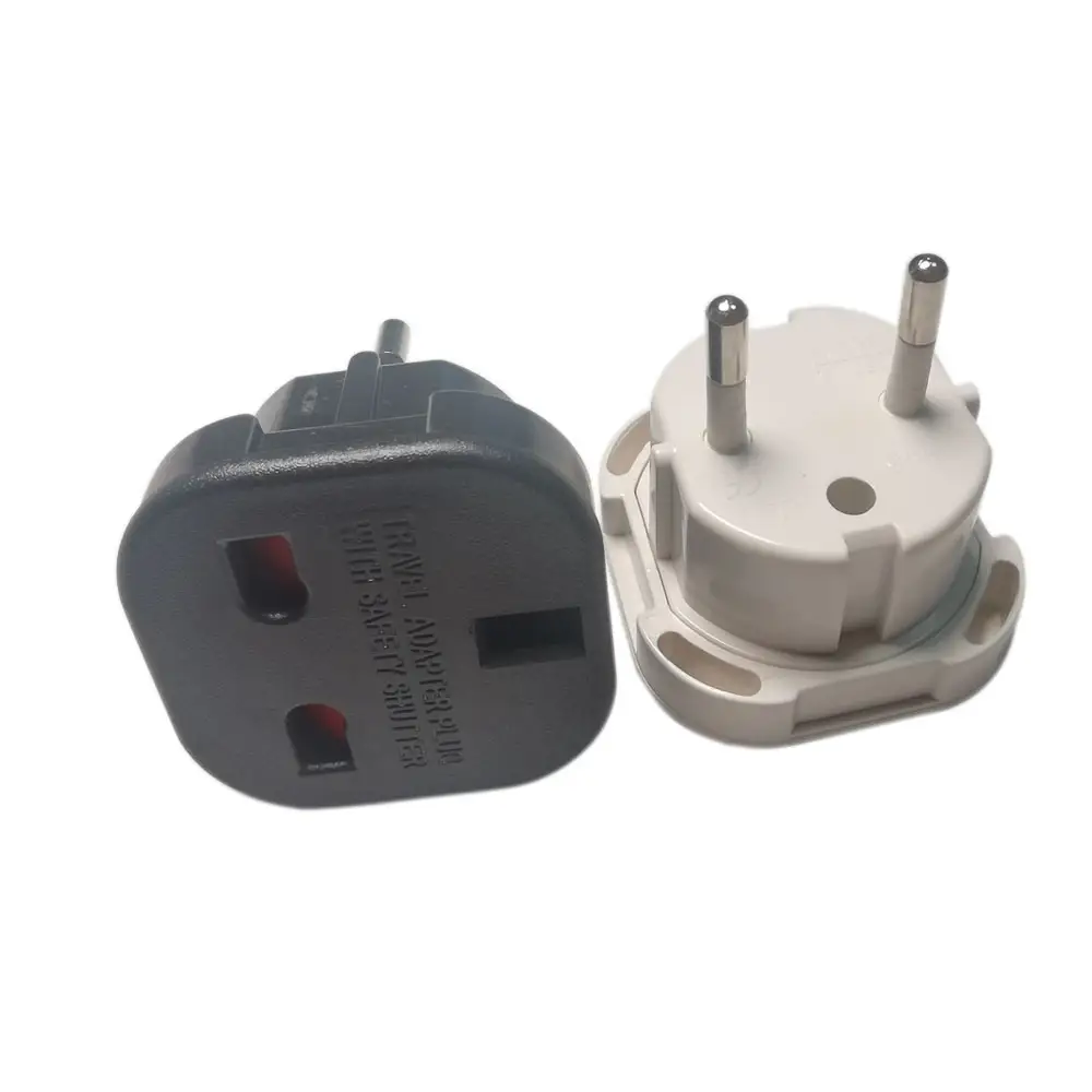 Adaptateur de prise 240V 10a 16a modèle 9625 UK vers EU 4.0mm avec obturateur de sécurité