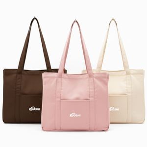 Bolsa de Compras de Lona de Algodón con Logotipo Personalizado al por Mayor, Bolsa de Mano Reutilizable Grande de Poliéster y Algodón de 12 oz - Product Image 1