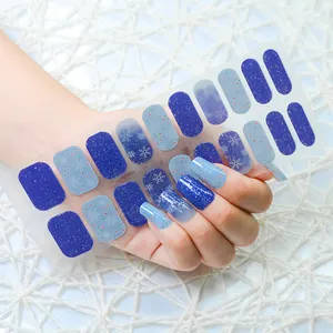 New product DIY design nail gel wrap uv custom waterproof non toxic nail glue wrap sticker