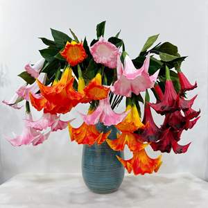 <span class=keywords><strong>Mandara</strong></span> Realista Doble Cabeza Datura Colgante Planta Verde Artificial Decoración DE LA Boda, Venta Al por Mayor, Nuevo, 2017 - Product Image 1