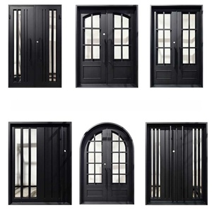 Custom Modern Exclusive Iron French Double <strong>Door</strong> Exterior Front Entrance Security Luxury Wrought Iron <strong>Doors</strong> for Houses Exterior - Product Image 5