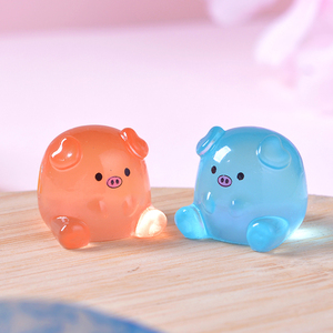 6 Colores de Resina, Mini Cerditos de Gelatina, Mini Cerditos Luminosos, Figuras <span class=keywords><strong>Miniatura</strong></span>, Animales de Resina <span class=keywords><strong>Miniatura</strong></span> al por Mayor para Decoración de Jardín, Paisaje y Fiestas - Product Image 4