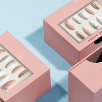 Caja de regalo de esmalte de uñas colorido impreso personalizado de gama alta 2024 con forro para esmalte de uñas