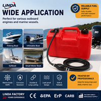 Réservoir de carburant marin LINDA 12L avec indicateur de niveau de carburant, tuyau de carburant de 3,1 m, pompe d'amorçage et connecteur pour bateau hors-bord