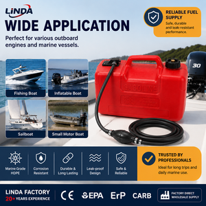 LINDA 12L Marine-Kraftstofftank mit Füllstandsanzeige, 3,1m Kraftstoffschlauch, Ansaugballon und Anschluss für Außenbordmotoren - Product Image 4