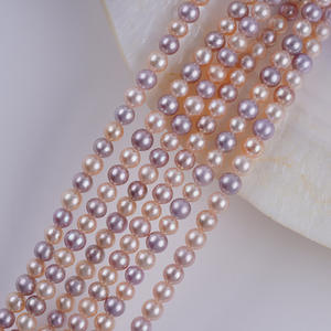 Collar de Perlas de Agua Dulce Blancas de 3.5-4mm, Suministro Directo del Fabricante, Hilo Semiterminado para Joyería DIY, Cuentas AK - Product Image 2