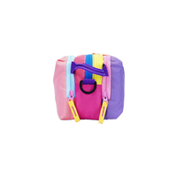 Sac à dos d'extérieur tendance et écologique en nylon color-block avec fermeture éclair, compartiments à trois couches, grande capacité, portable
