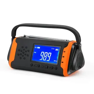 Sistema domestico Mp3 campeggio luce tempesta ricevitore Am/Fm/Noaa lanterna alimentata a manovella auto caricatore di energia solare meteo Radio Fm