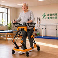 Déambulateur réglable à 4 roues avec support vertical, aide à la mobilité et entraînement des membres inférieurs, poussette multifonction pour la rééducation à domicile des personnes âgées