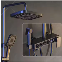 Ensemble de robinetterie mural 4 fonctions finition piano pour porte-avions, avec contrôle thermostatique intelligent, pour eau froide et chaude, pour douche