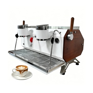 Machine à expresso semi-automatique professionnelle à double tête et quatre chaudières avec fonction de verrouillage de la température pour les chaînes de cafés - Product Image 1