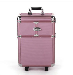 Thợ Làm Tóc Di Động Khay Có Thể Tháo Rời Train Vanity Hộp Công Cụ Di Động Túi Đựng Mỹ Phẩm Du Lịch, Vỏ Hành Lý Bằng Nhôm - Product Image 2