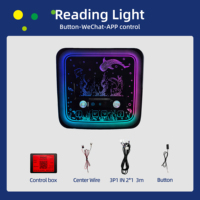 Lampe de lecture intérieure de voiture 12V, lampe d'ambiance, commande tactile par application, éblouissante lumière de plafond de voiture effet ciel étoilé avec éclairage d'ambiance RGB
