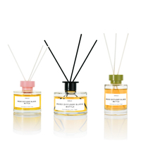 Diffuseur de parfum en verre rond de luxe avec logo personnalisé, 100 ml, flacon transparent pour la décoration de la maison, aromathérapie, diffuseur d'huiles essentielles